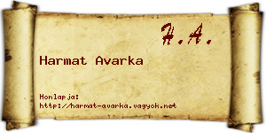 Harmat Avarka névjegykártya